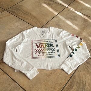 NWT Vans Crop Rainbow Long Sleeve Tee M